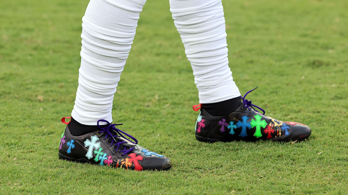 Odell Beckham Jr. custom cleats with Baltimore Ravens.