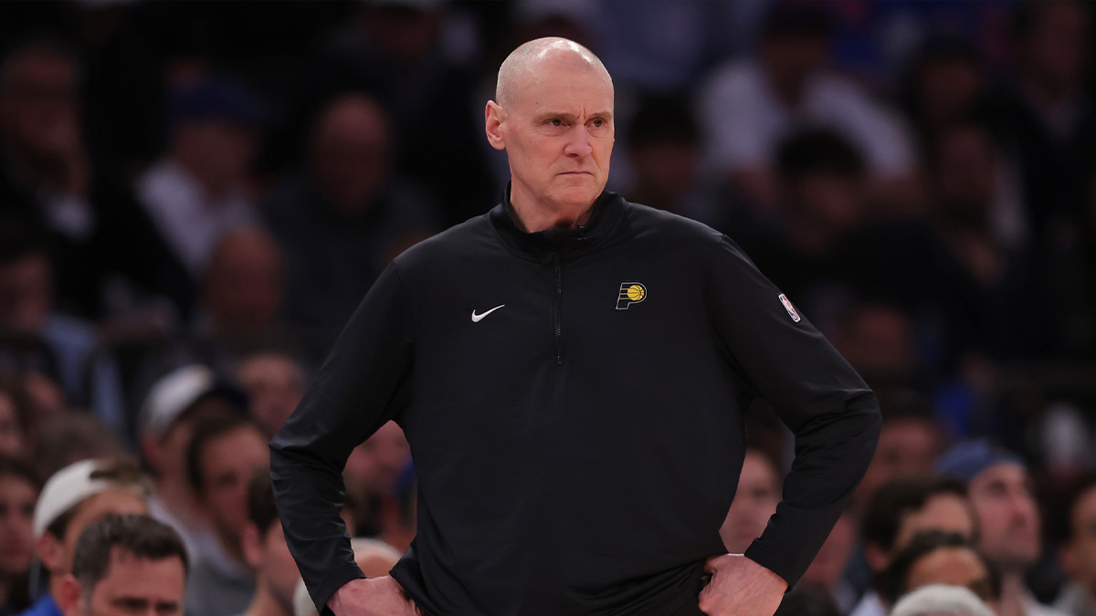 Indiana Pacers head coach Rick Carlisle looks on in the third quarter against the New York Knicks during game one of the eastern conference finals for the 2025 NBA Playoffs at Madison Square Garden.