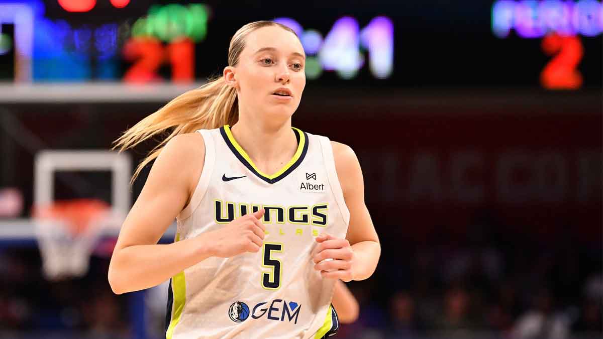 Dallas Wings guard Paige Bueckers (5) is seen during the first half against the Chicago Sky at the Wintrust Arena.