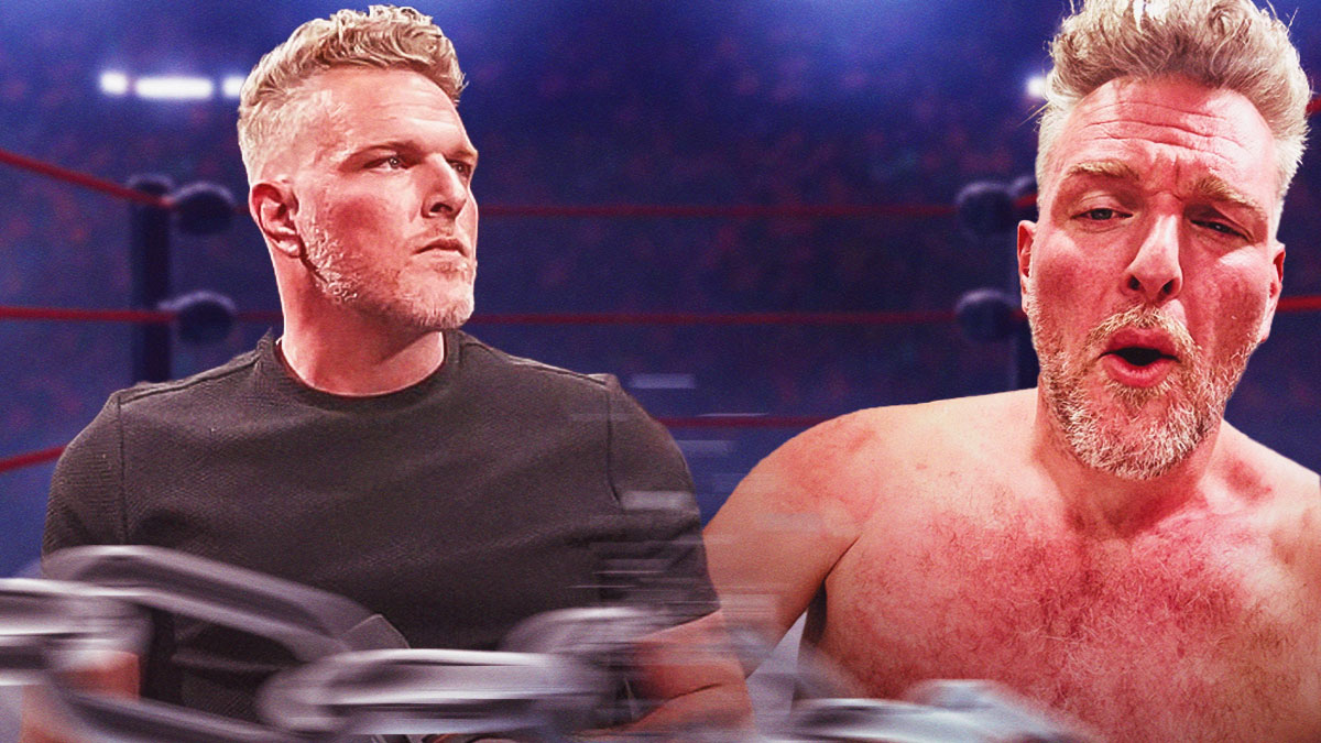 Pat McAfee next to Pat McAfee from Backlash.