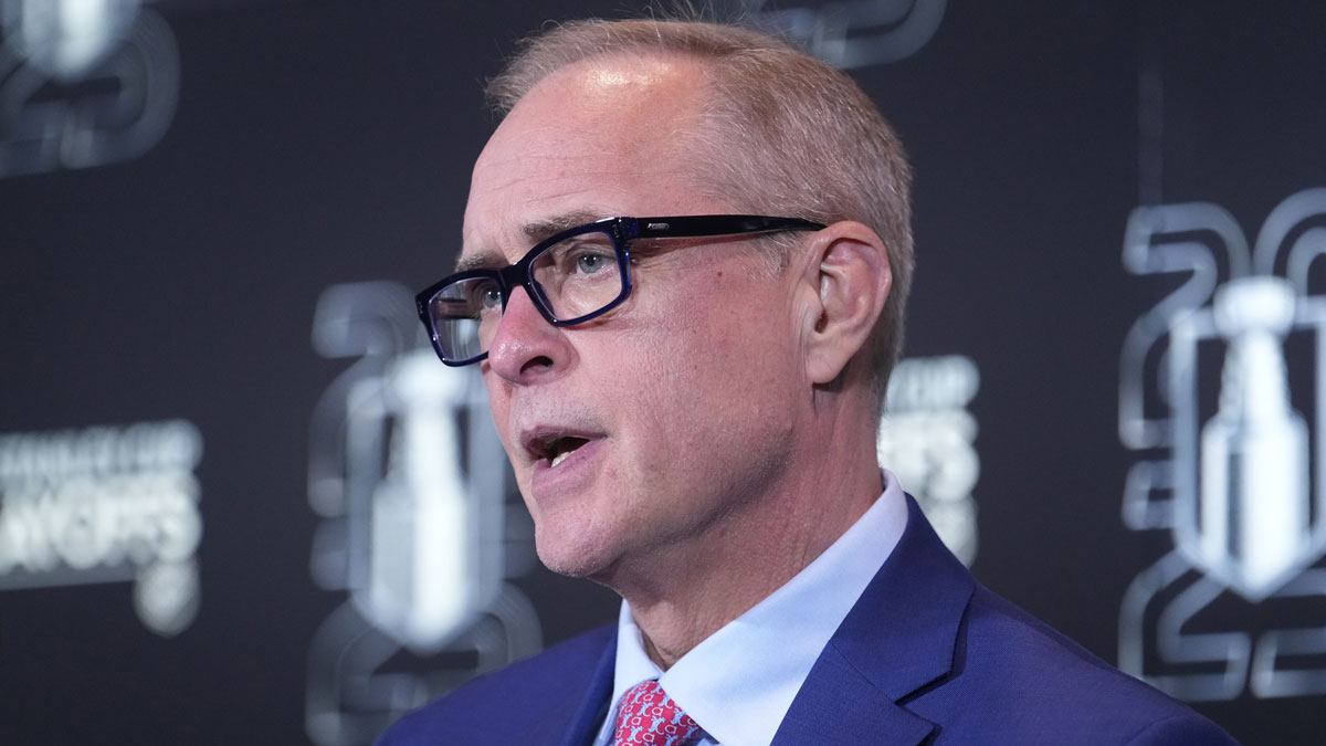Florida Panthers head coach Paul Maurice during the post game media conference following a win in game seven of the second round of the 2025 Stanley Cup Playoffs over the Toronto Maple Leafs at Scotiabank Arena.
