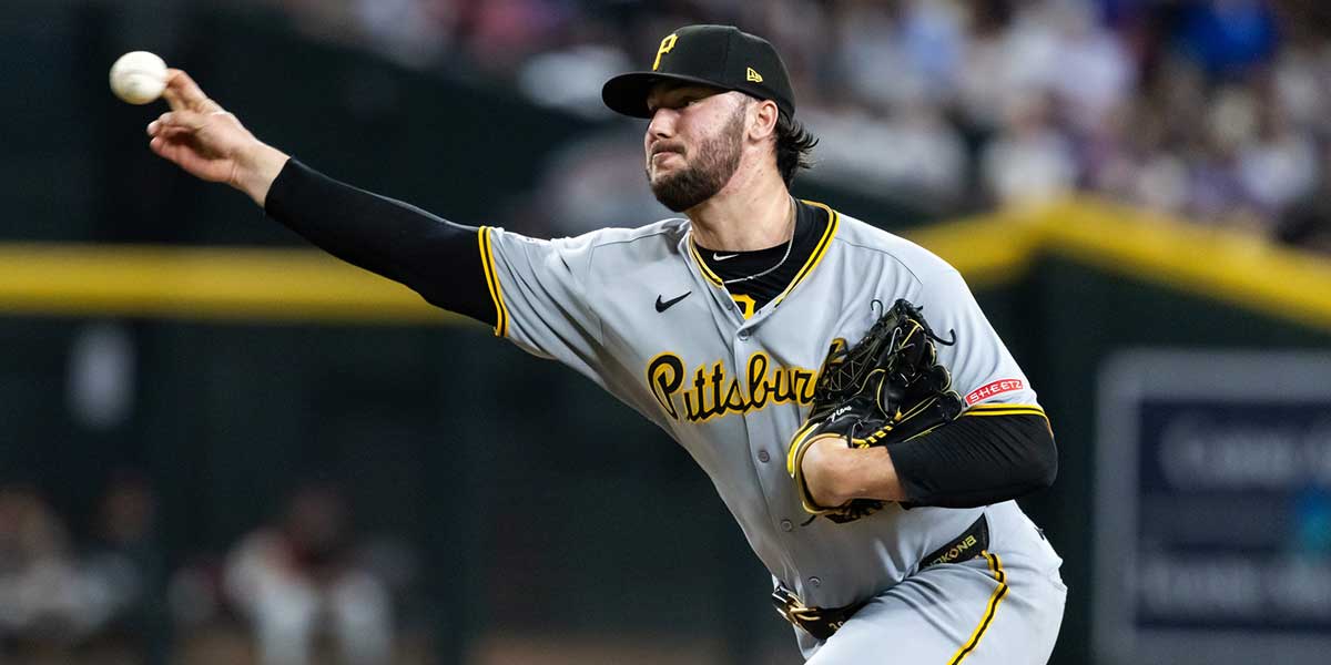 Pittsburgh Pirates pitcher Paul Skenes against the Arizona Diamondbacks in the second inning.