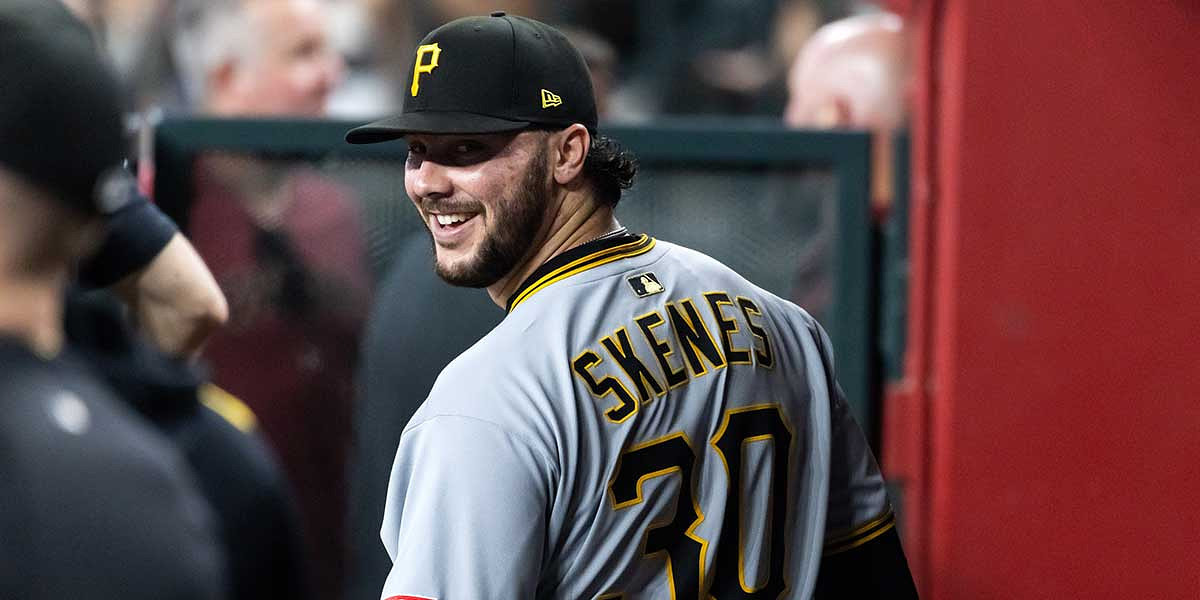 Pittsburgh Pirates pitcher Paul Skenes against the Arizona Diamondbacks in the seventh inning.