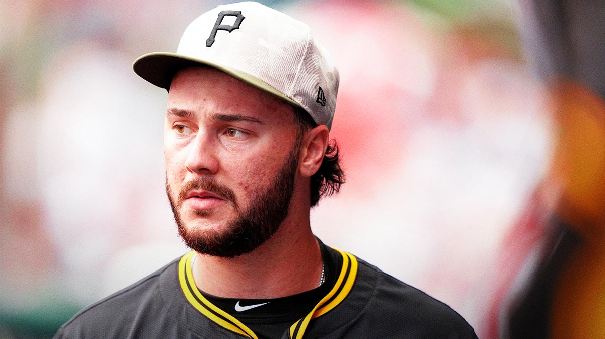 Pittsburgh Pirates starting pitcher Paul Skenes (30) looks on against the Philadelphia Phillies in the ninth inning at Citizens Bank Park.