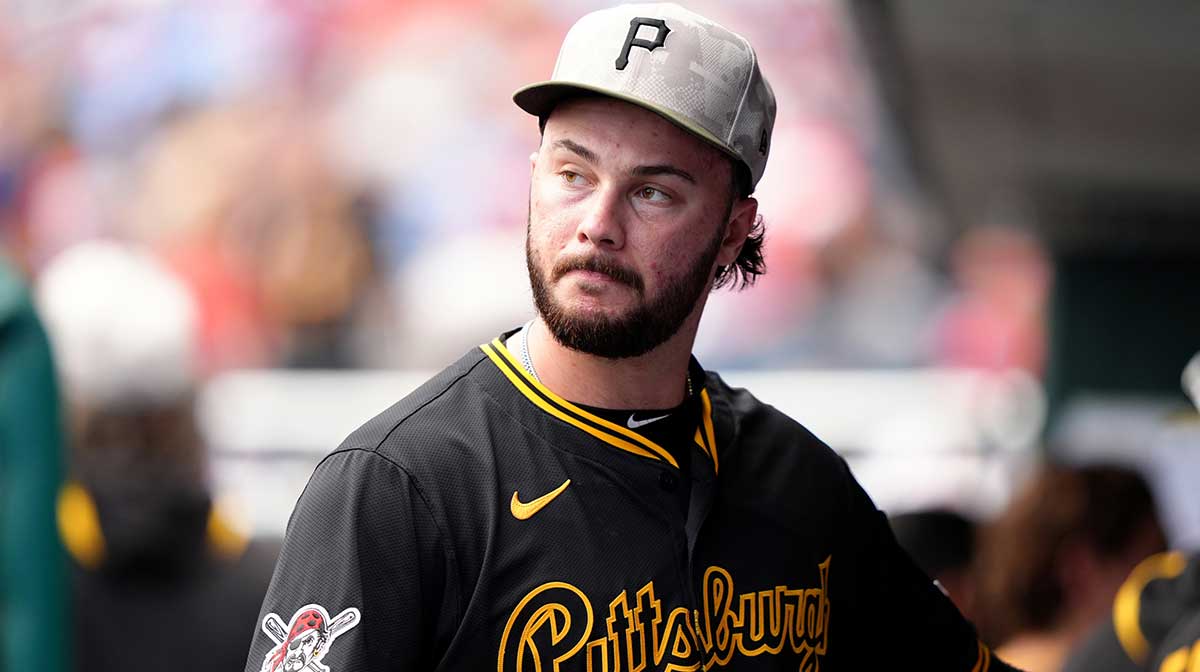 Pittsburgh Pirates starting pitcher Paul Skenes (30) looks on against the Philadelphia Phillies in the ninth inning at Citizens Bank Park.