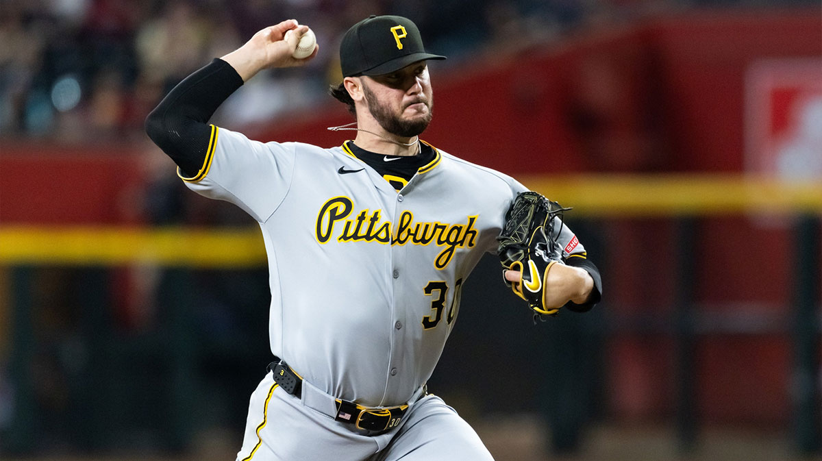 Pittsburgh Pirates pitcher Paul Skenes against the Arizona Diamondbacks in the first inning at Chase Field.