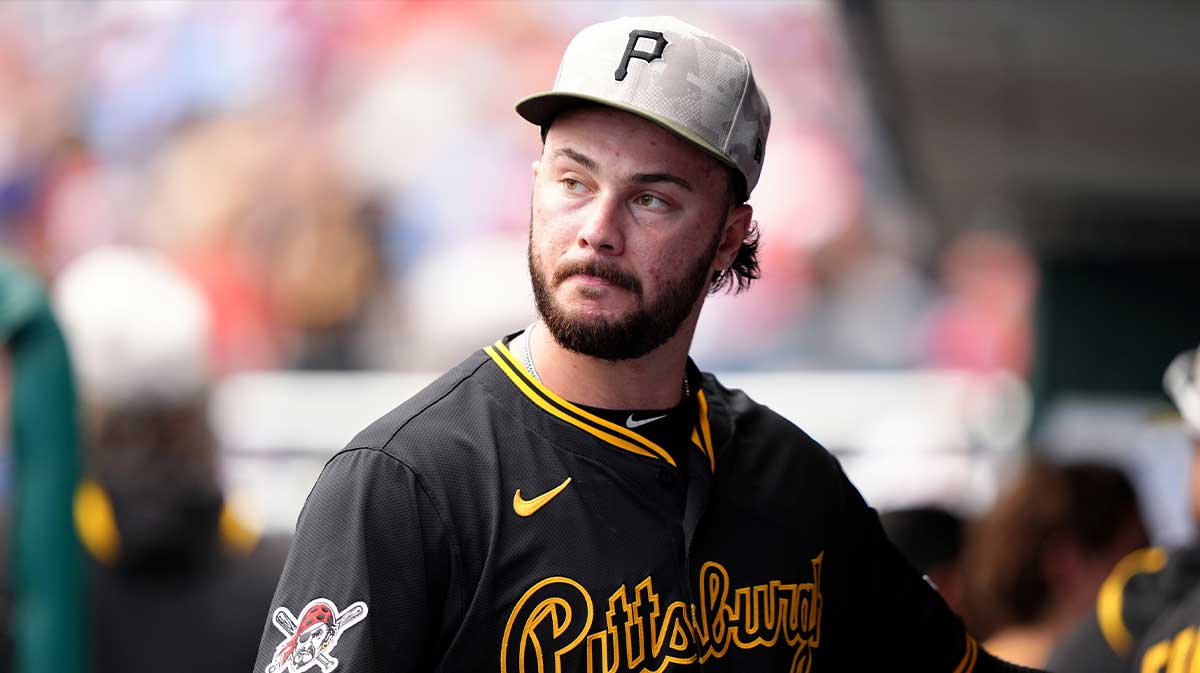 Pittsburgh Pirates starting pitcher Paul Skenes (30) looks on against the Philadelphia Phillies in the ninth inning at Citizens Bank Park.