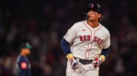 Boston Red Sox first base Triston Casas (36) hits a three run home run against the Seattle Mariners in the seventh inning at Fenway Park