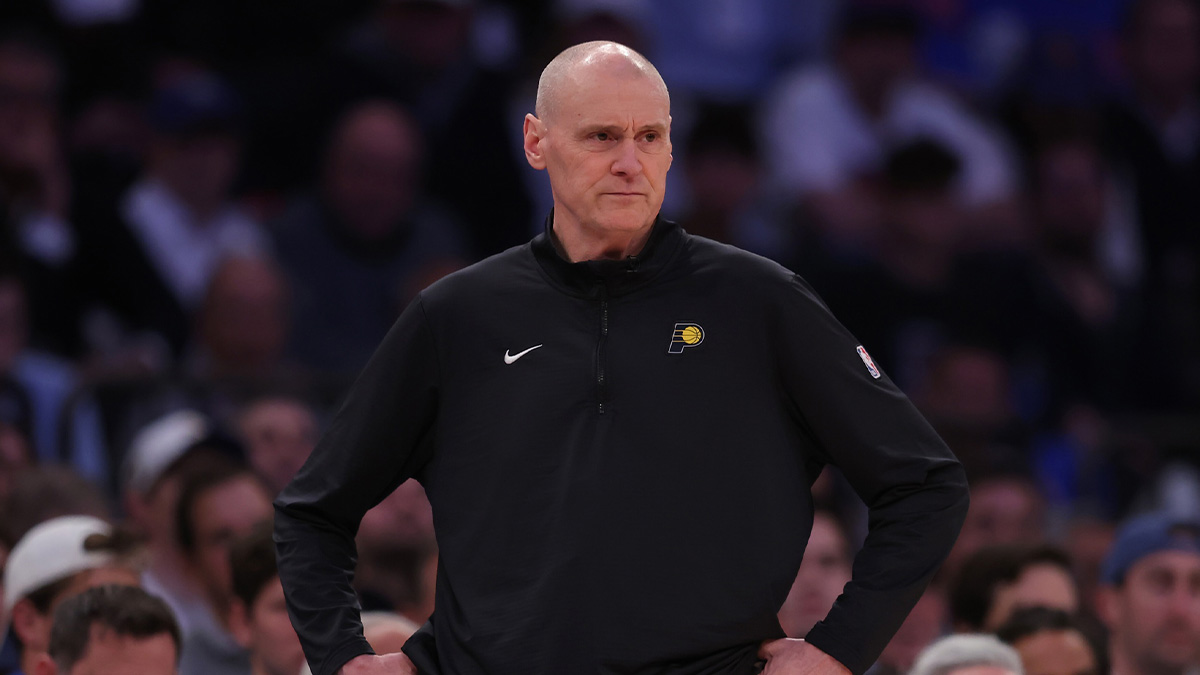 Indiana Pacers head coach Rick Carlisle looks on in the third quarter against the New York Knicks during game one of the eastern conference finals for the 2025 NBA Playoffs at Madison Square Garden.
