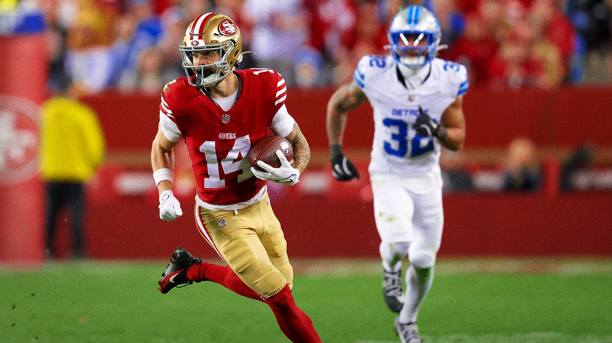 San Francisco 49ers wide receiver Ricky Pearsall (14) during the game against the Detroit Lions at Levi's Stadium.