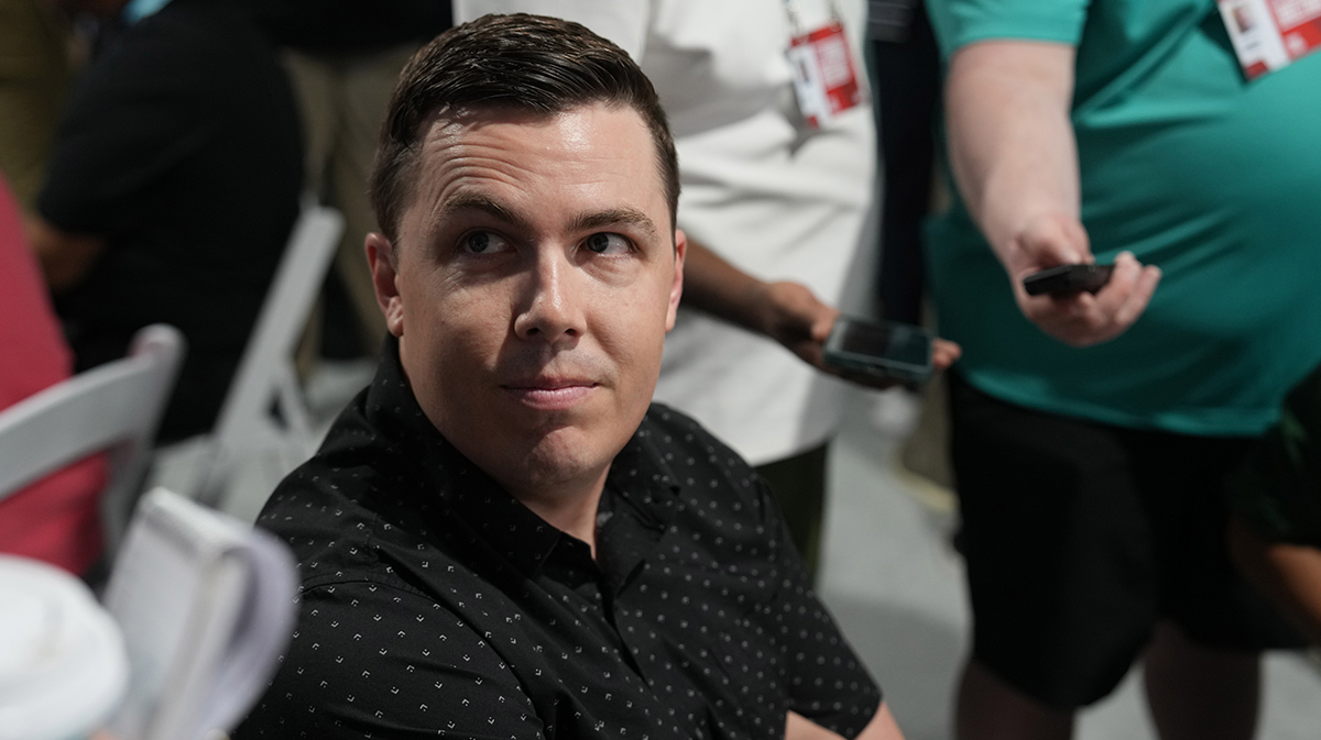 New Orleans Saints head coach Kellen Moore answers questions from the media during the NFL Annual League Meeting at The Breakers.