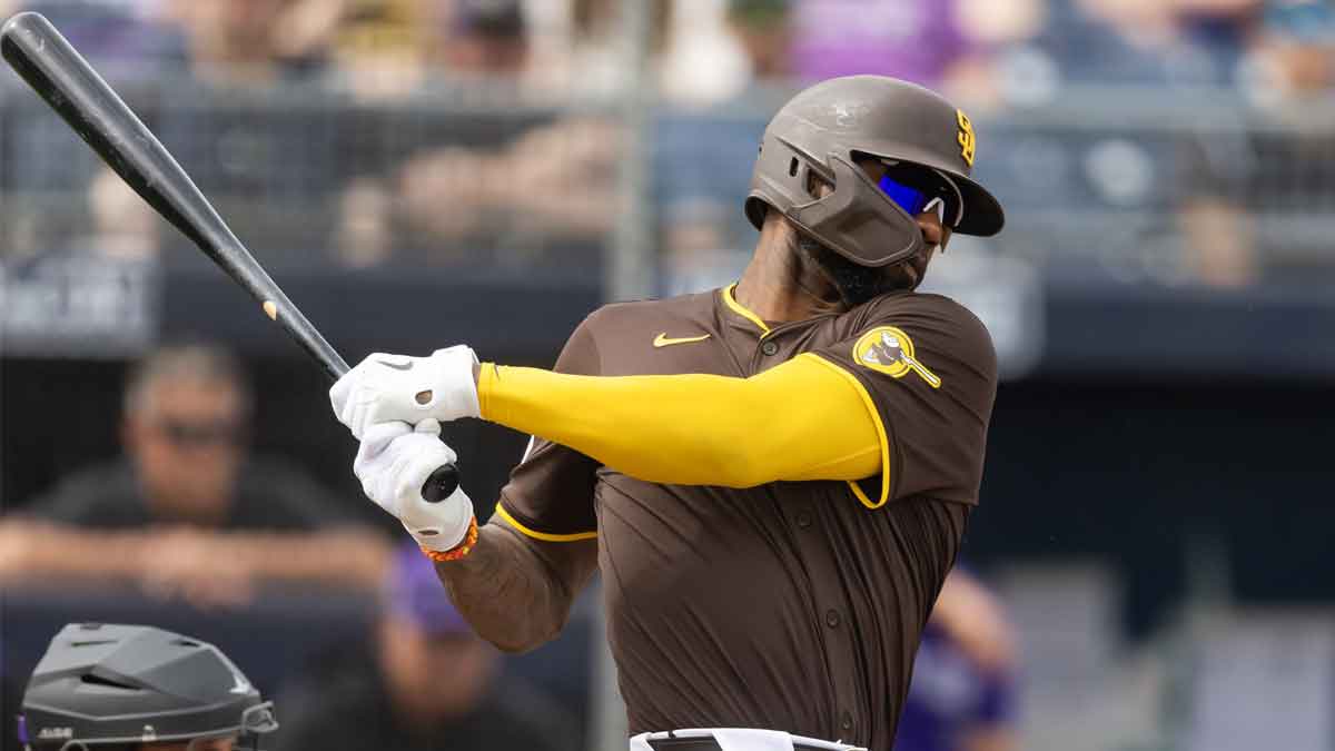 San Diego Padres outfielder Jason Heyward against the Colorado Rockies during a spring training game at Peoria Sports Complex.