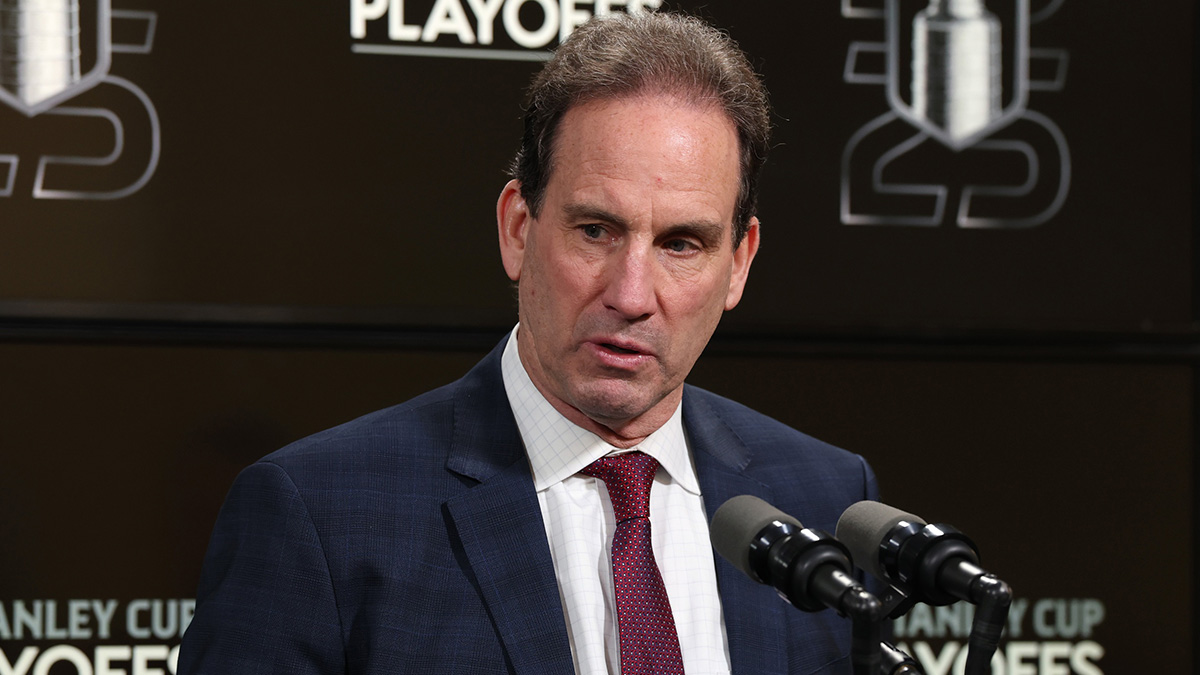 Winnipeg Jets head coach Scott Arniel talks to media after their win over the St. Louis Blues in double overtime in game seven of the first round of the 2025 Stanley Cup Playoffs at Canada Life Centre.