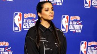 Lilly Singh (26) of Team Shannon on the red carpet before the All Star Celebrity Game at Lucas Oil Stadium.