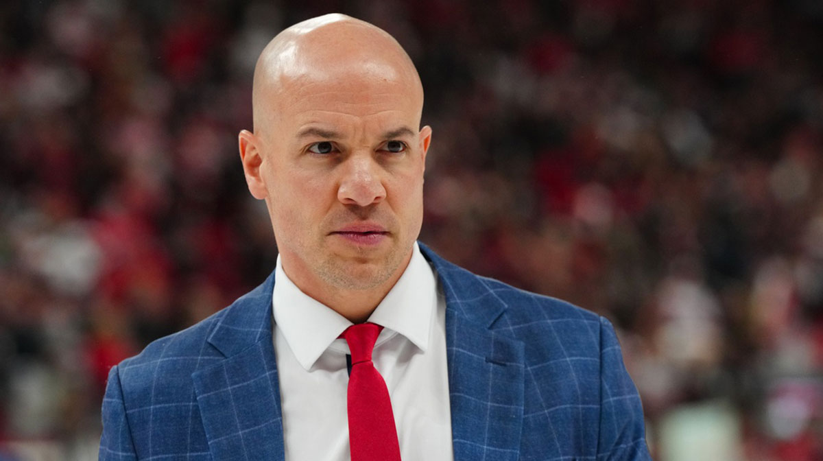 Washington Capitals head coach Spencer Carbery walks off the ice after their loss to the Carolina Hurricanes in game three of the second round of the 2025 Stanley Cup Playoffs at Lenovo Center.