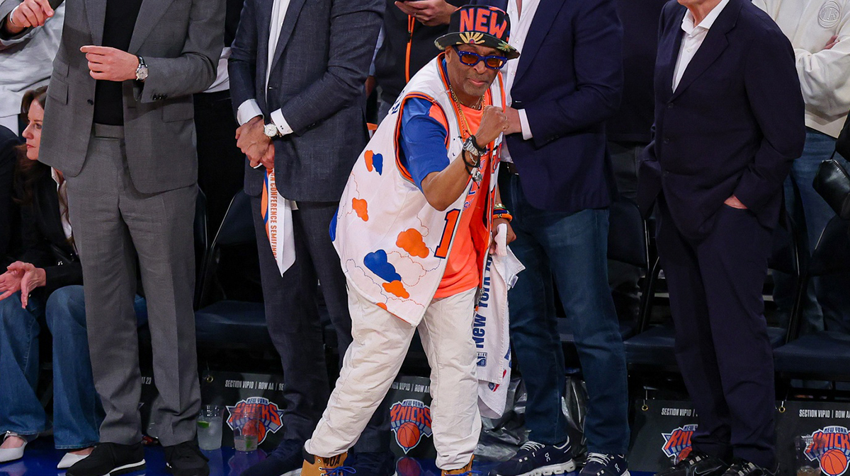 Actor and filmmaker Spike Lee reacts in the second half during game four of the second round for the 2025 NBA Playoffs between the New York Knicks and the Boston Celtics at Madison Square Garden.