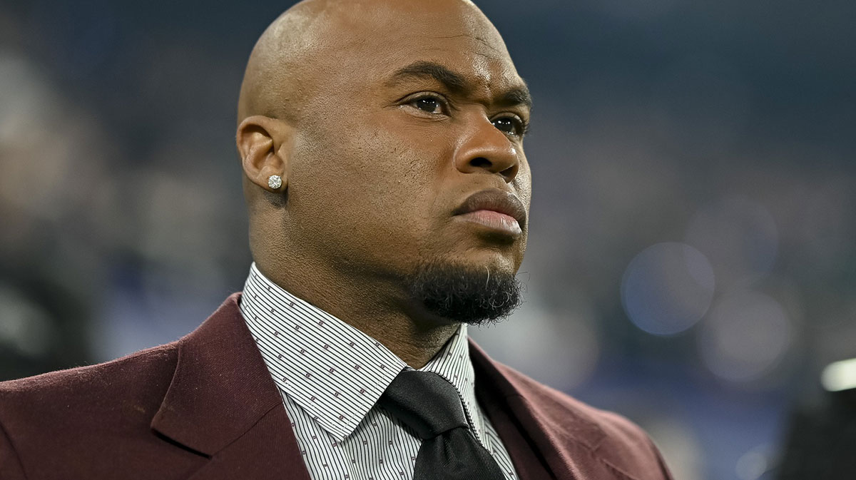 Steve Smith, former NFL player, stands on the field before the game between the Baltimore Ravens and the Cincinnati Bengals at M&T Bank Stadium.