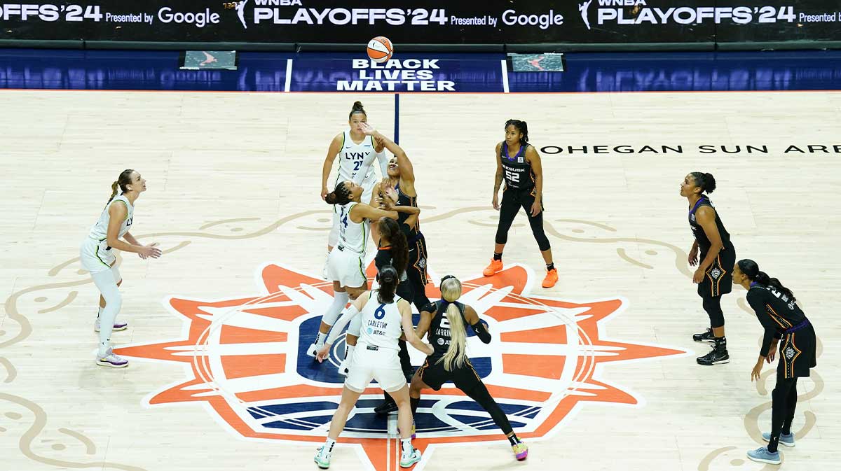 The Connecticut Sun and Minnesota Lynx tip-off to start game four of the 2024 WNBA training camp Semi-finals at Mohegan Sun Arena.