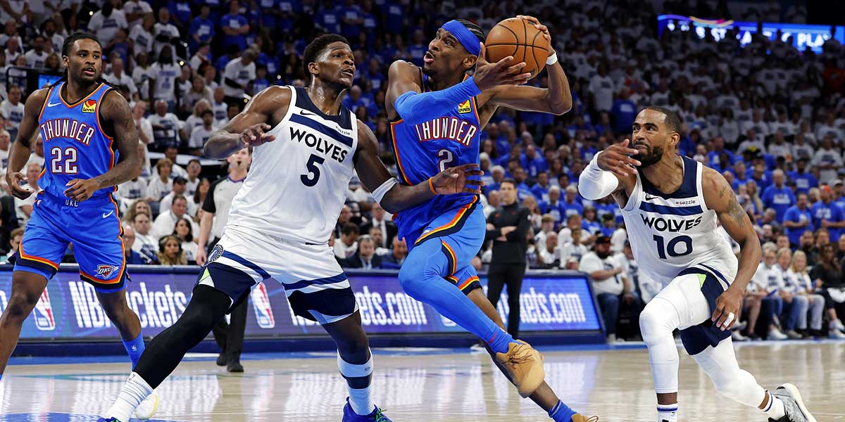 Thunder guard Shai Gilgeous-Alexander vs. Timberwolves' Anthony Edwards