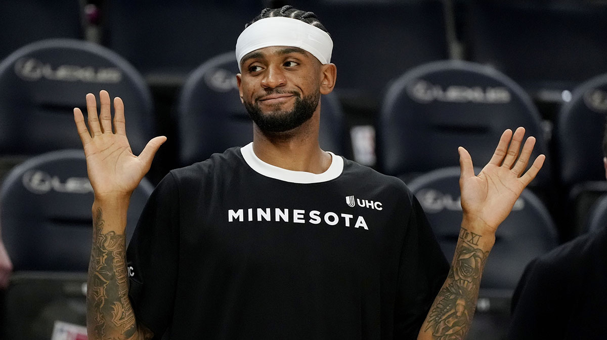 Minnesota Timberwolves forward Nickeil Alexander-Walker (9) prepares to play the New Orleans Pelicans before the game at Target Center.