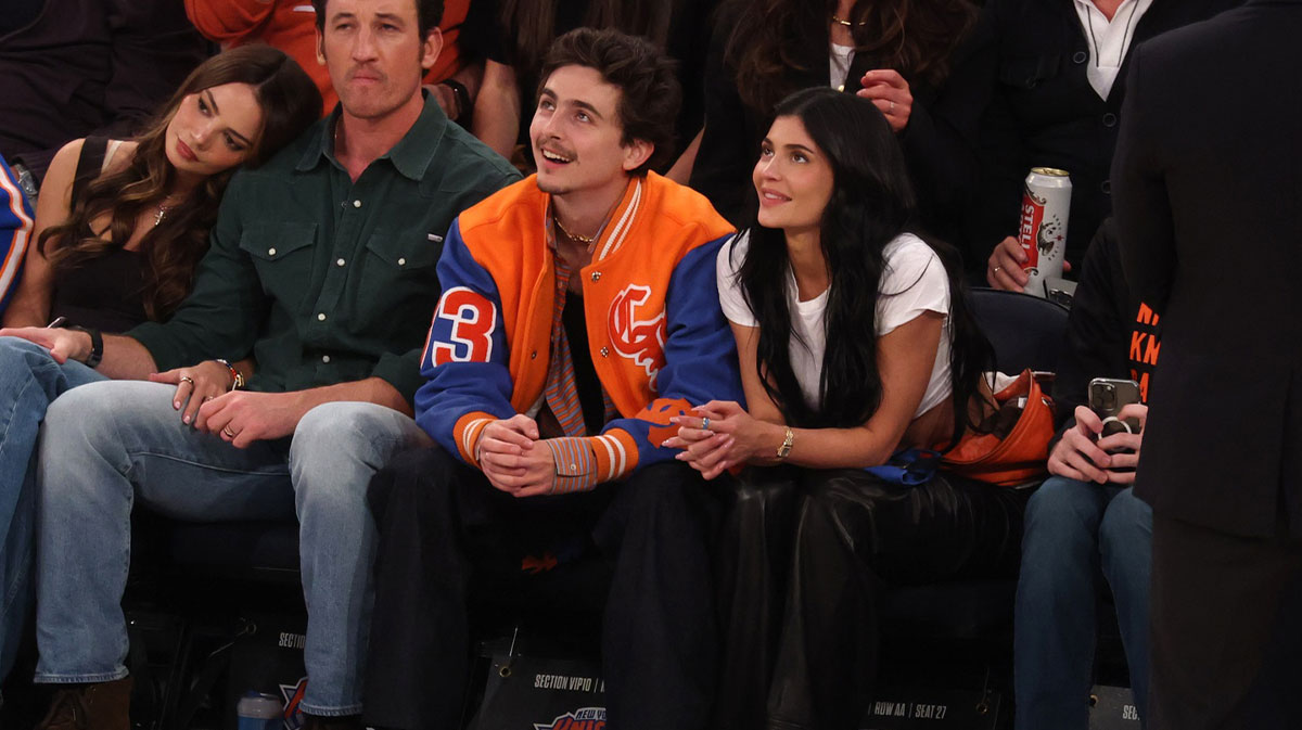 French-American actor Timothee Chalamet and Kylie Jenner attend game five between the New York Knicks and the Indiana Pacers in the eastern conference finals for the 2025 NBA Playoffs at Madison Square Garden.