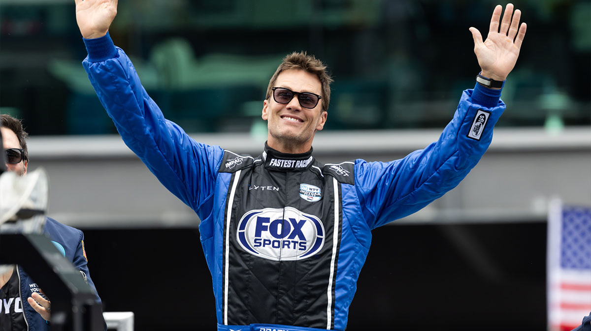 Tom Brady prior to the IndyCar Series 109th Running of the Indianapolis 500 at Indianapolis Motor Speedway
