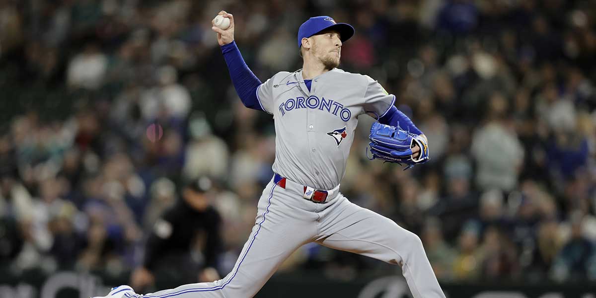 Toronto Blue Jays pitcher Jeff Hoffman (23) throws against the Seattle Mariners during the ninth inning at T-Mobile Park.