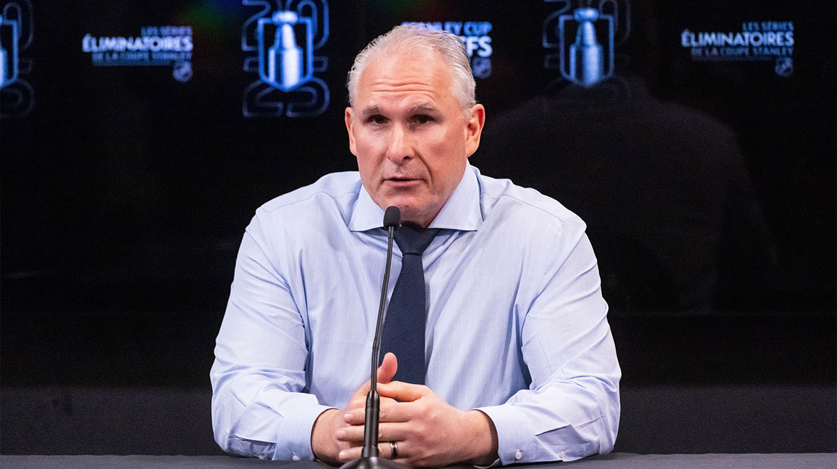 Toronto Maple Leafs head coach Craig Berube speaks to the media following the team win against the Ottawa Senators in game six of the first round of the 2025 Stanley Cup Playoffs at Canadian Tire Centre.