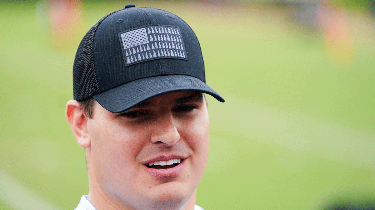 Cincinnati Bengals Trey Hendrickson speaks at a press conference after practice, Tuesday, May 13, 2025, at Kettering Health Practice Fields in Downtown Cincinnati.