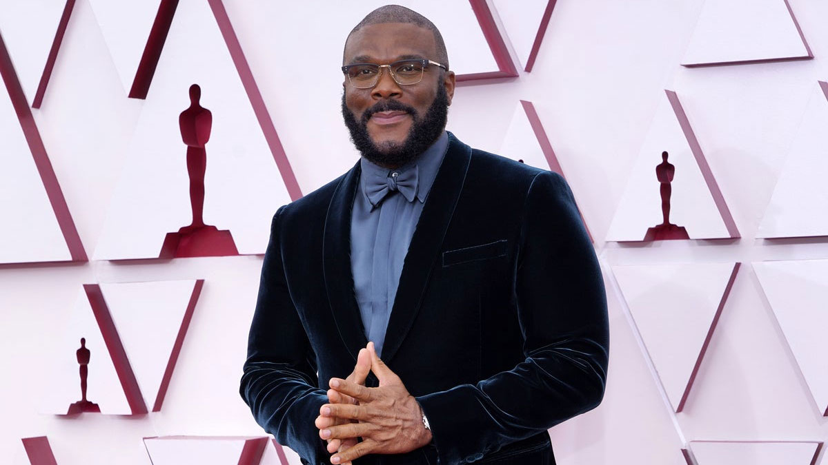 Tyler Perry arrives at the Oscars on Sunday, April 25, 2021