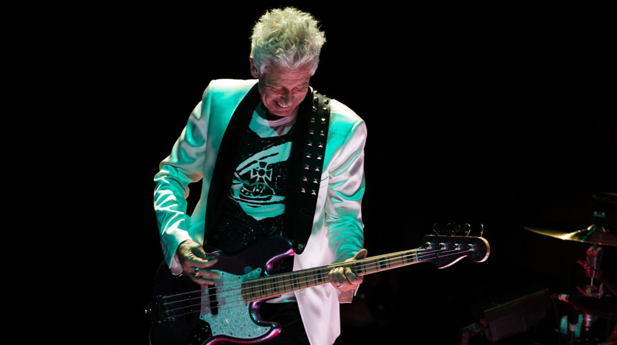 U2 bassist Adam Clayton, who teased when the band is hpoing their next album will come out, performing on the Experience + Innocence Tour.