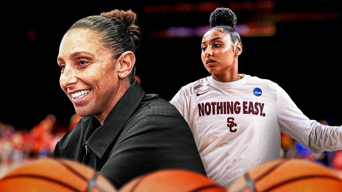WNBA All-Star Diana Taurasi reflects on her 20 seasons with the Phoenix Mercury during a retirement news conference at the Phoenix Mercury's practice facility on March 13, 2025. USC Trojans guard JuJu Watkins during pregame warmup before an NCAA Tournament second round game against the Mississippi State Bulldogs at Galen Center.