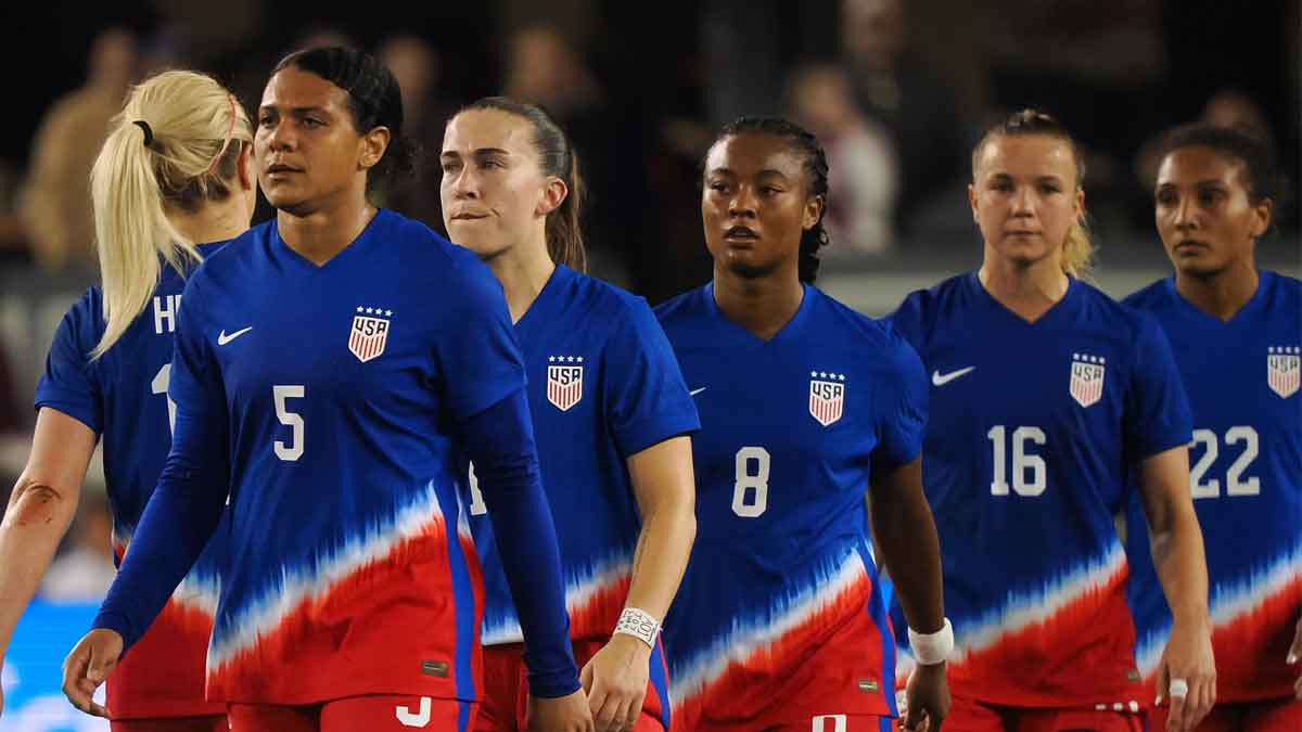 USWNT players after the game against Brazil at PayPal Park.
