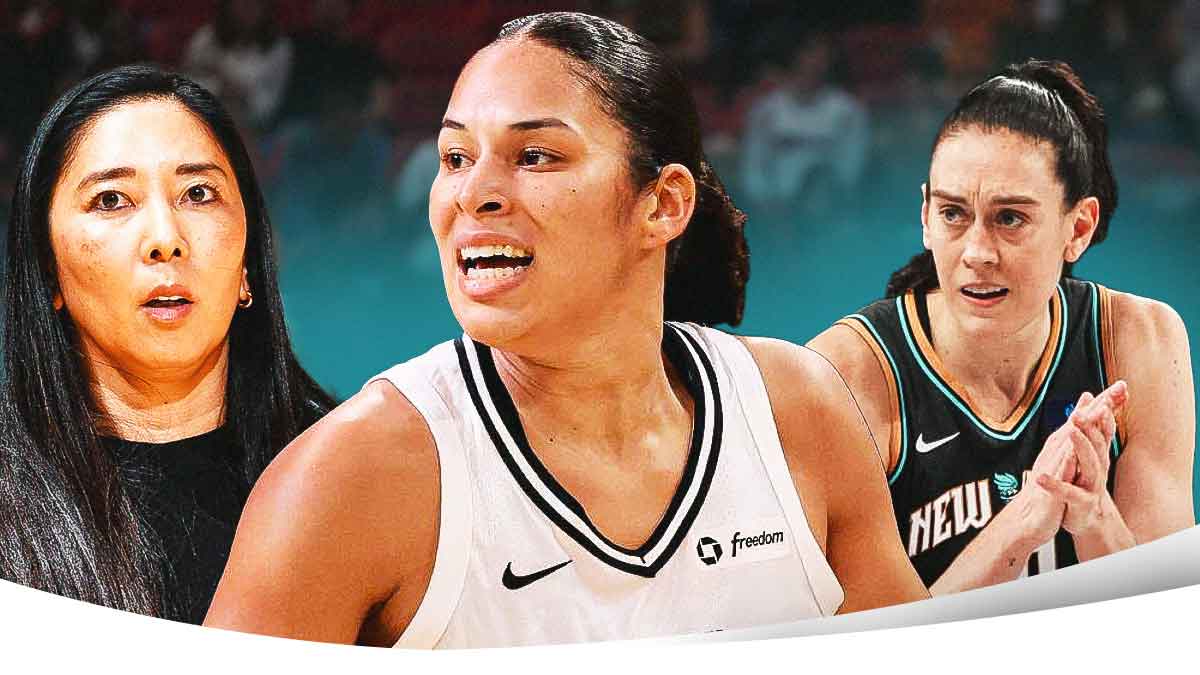 A bummed out Natalie Nakase and Veronica Burton while Breanna Stewert is fired up.
