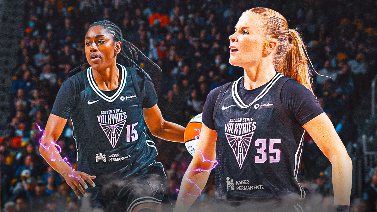 Valykries' Tiffany Hayes and Julie Vanloo with purple electricity rolling through their veins