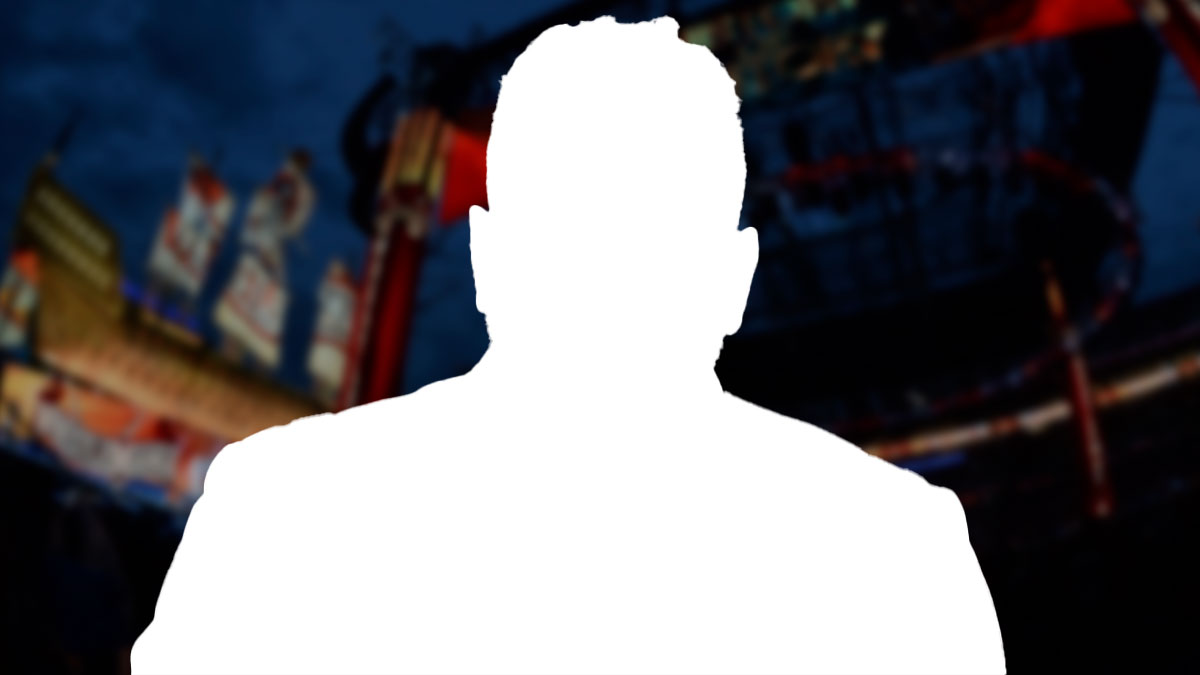 Silhouette of WWE star Pat McAfee, who suffered an eye injury against Gunther at Backlash: St. Louis.