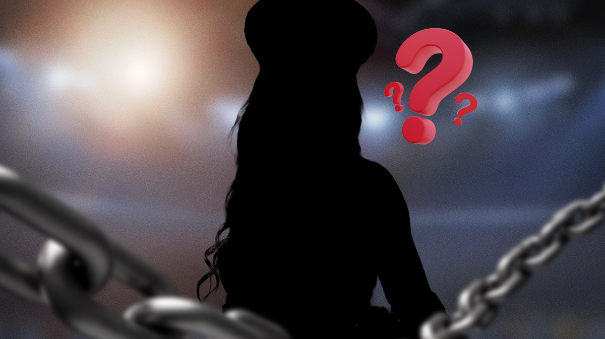 Silhouette of WWE Superstar Chelsea Green, who suffered a bloody injury at Saturday Night's Main Event at the hands of Zelina Vega.