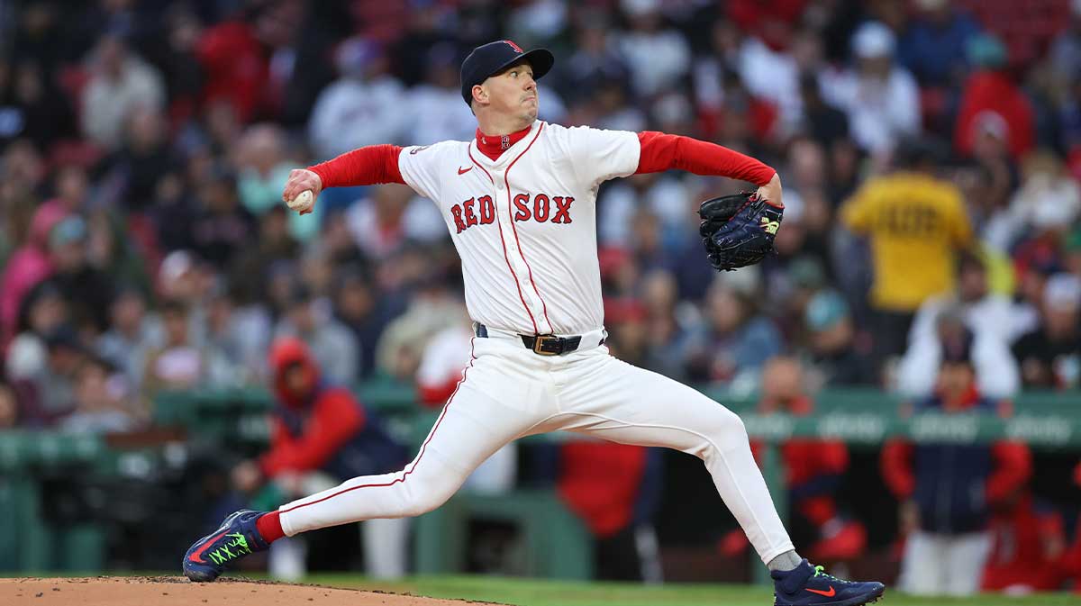Boston Red Sox starting pitcher Walker Buehler (0) delivers a pitch during the second inning against the New York Mets at Fenway Park.