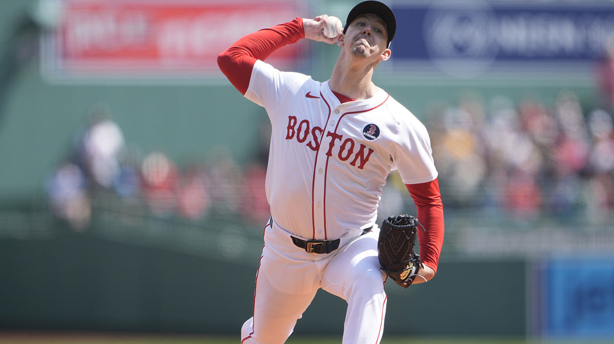 Boston Red Sox pitcher Walker Buehler (0) delivers a pitch against the Chicago White Sox during the first inning at Fenway Park.