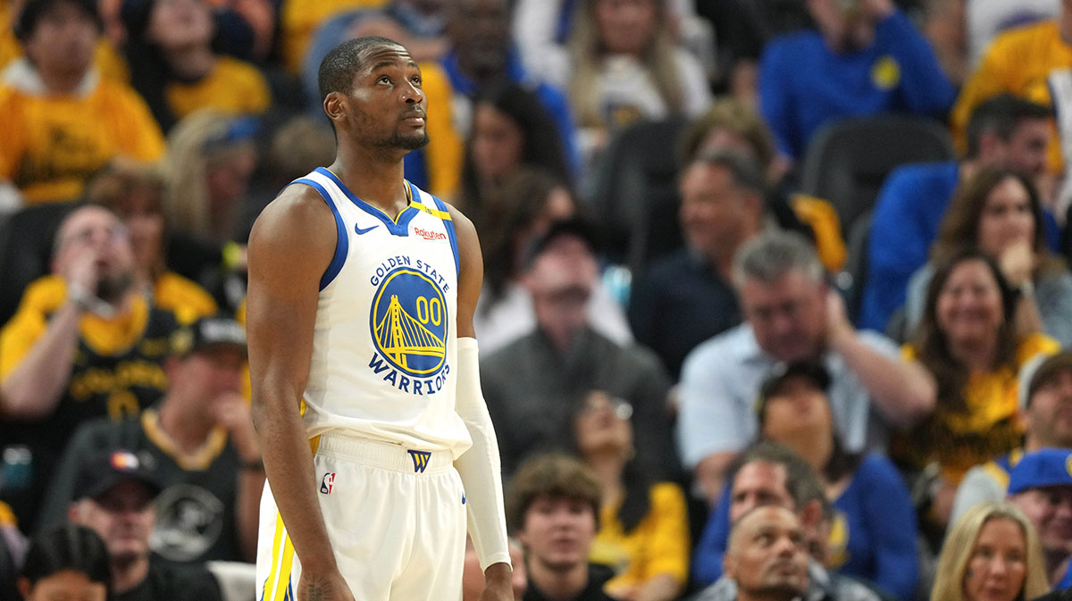 Golden State Warriors forward Jonathan Kuminga (00) during the second quarter of game three of first round for the 2024 NBA Playoffs against the Houston Rockets at Chase Center.
