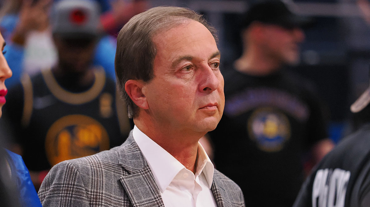 Warriors majority owner Joe Lacob on the sideline after a loss against the Minnesota Timberwolves at Chase Center
