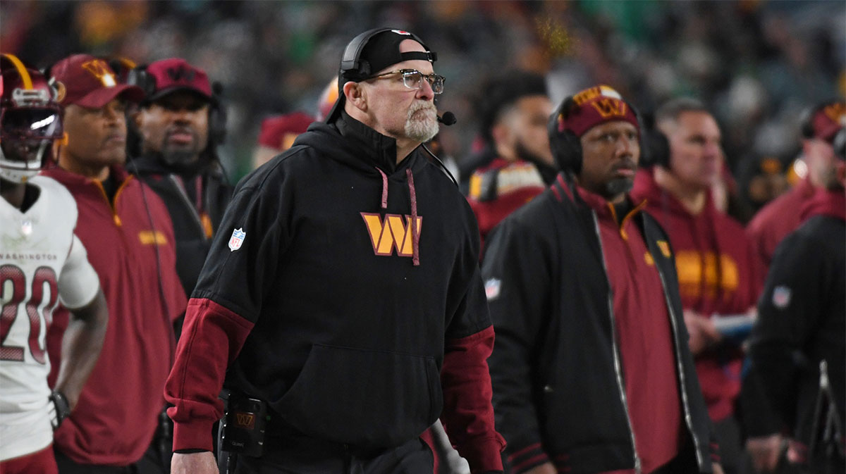Washington Commanders head coach Dan Quinn against the Philadelphia Eagles in the NFC Championship game at Lincoln Financial Field.