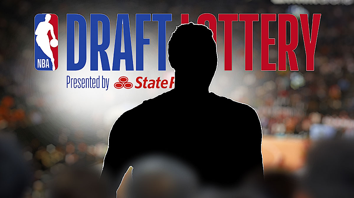 Silhouette next to NBA Draft Lottery logo