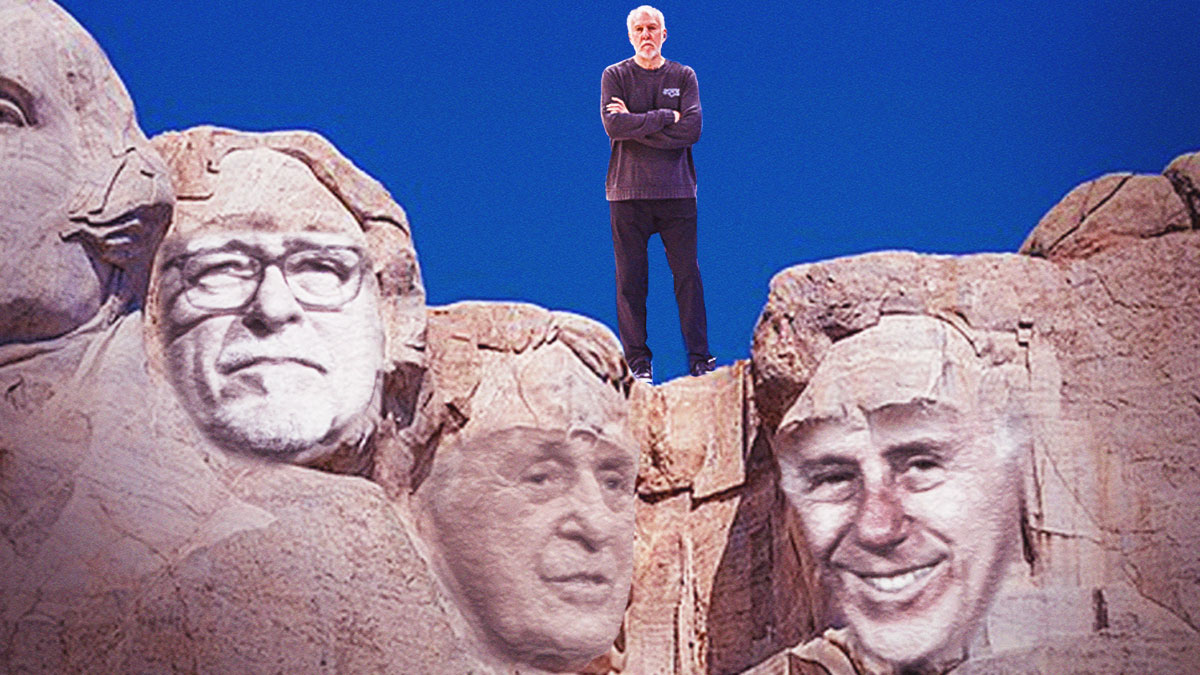 Mount Rushmore with Red Auerbach, Phil Jackson, Pat Riley and Gregg Popovich.