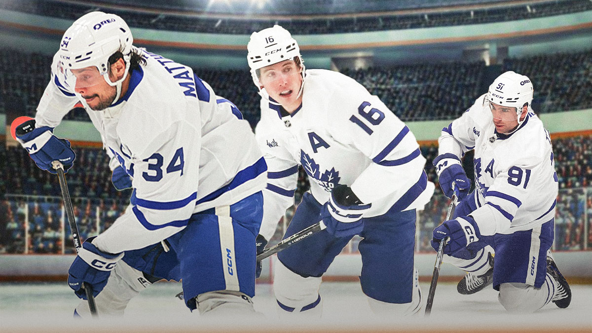 Toronto Maple Leafs stars Mitch Marner, Auston Matthews, and John Tavares.