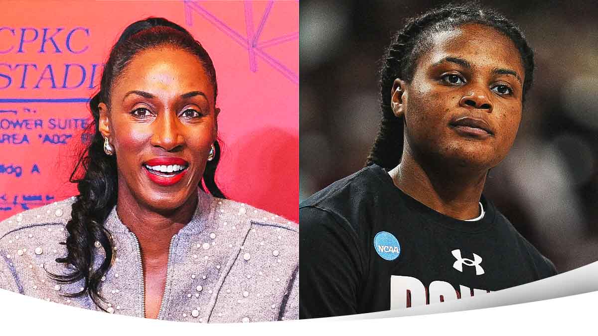 Former WNBA player and Olympic athlete Lisa Leslie speaks during a DEI Summit ahead of the 2024 NWSL Championship match at Union Station. South Carolina Gamecocks guard MiLaysia Fulwiley (12) during warm ups against the Tennessee Tech Golden Eagles at Colonial Life Arena.