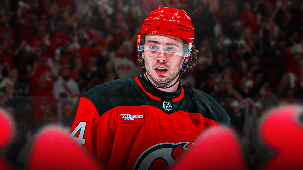 Quinn Hughes (current on the canucks) in a Devils Jersey. Devils Trade, Devils trade target