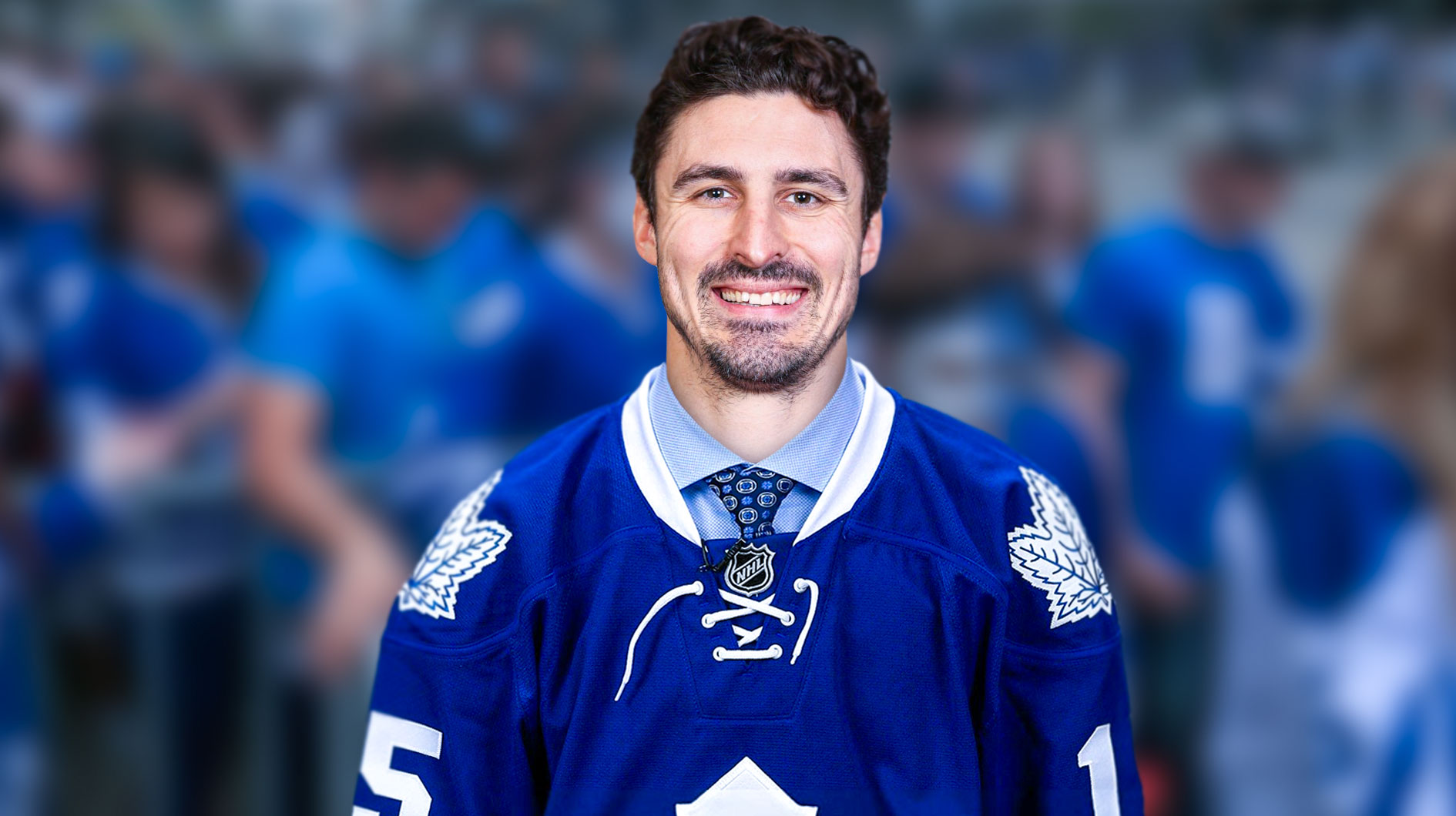 Chris Kreider (New York Rangers) in a Toronto Maple Leafs Jersey. Maple Leafs Ice background. Maple Leafs trade