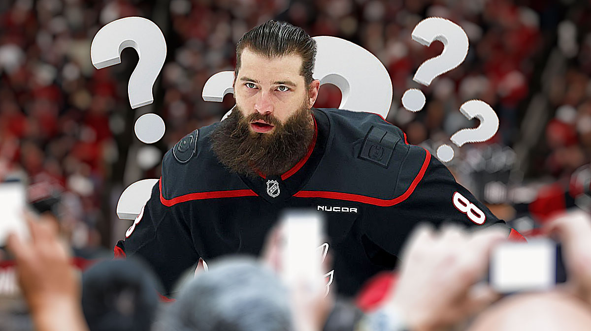 Brent Burns with questions marks around him, Brent burns, Hurricanes, free agent, NHL free agency
