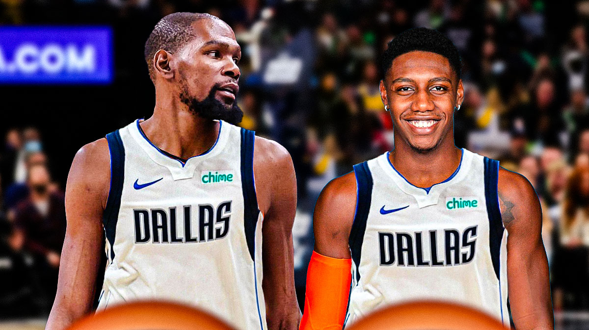Kevin Durant and RJ Barrett both in Mavericks jerseys